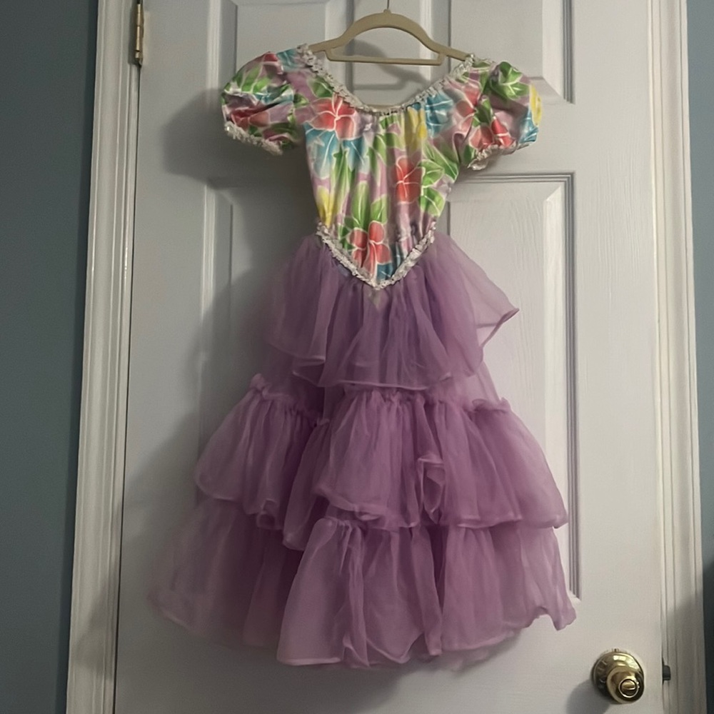 Art Stone Floral Leotard with Purple Tutu